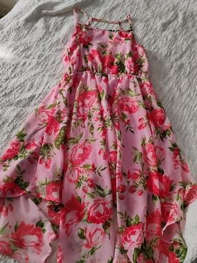 The Children's Place Pink Floral High-Low Party Dress